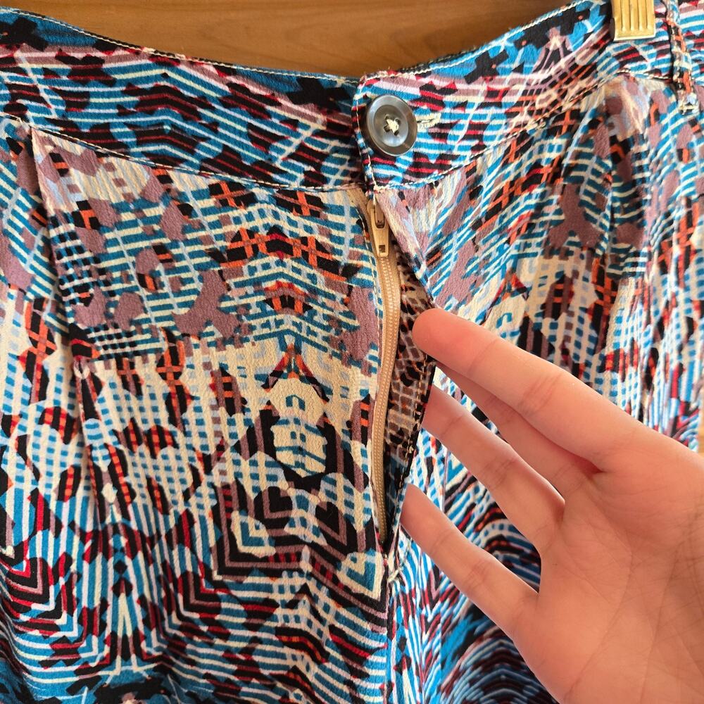 Anthropologie Lanikai Pant Elevenses Geometric Cropped Cuffed Trouser Boho 4 - Picture 3 of 6